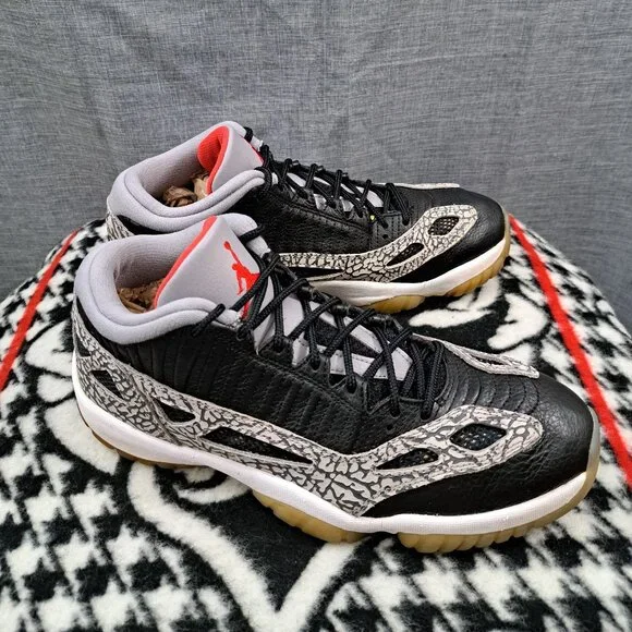 %Nike Jordan 11 Low IE Black Cement 919712-006 Men's size 10.5 / AJ12 - Picture 2 of 12